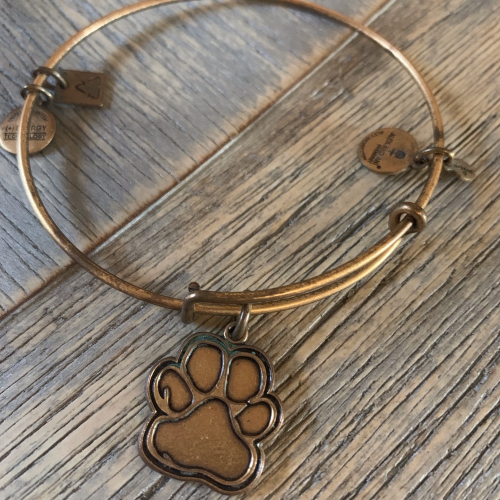 Alex and Ani gold dog paw print bangle